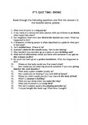 English worksheet: Idioms in English