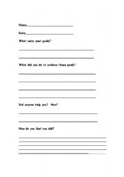 English worksheet: evaluation form