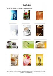 English Worksheet: drinks