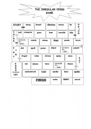 English Worksheet: Irregular verbs game