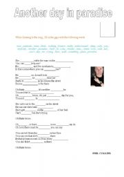 Another Day In Paradise lyrics - ESL worksheet by Adva