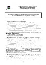 English Worksheet: Eating Habits Test