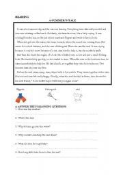 English Worksheet: A summers tale