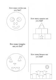 English worksheet: find the shapes