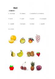 English Worksheet: Fruit