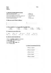 English Worksheet: worksheet