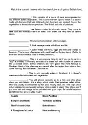 English Worksheet: British food