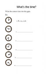 English worksheet: Whats the time?