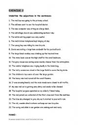 English Worksheet: Adjective Exercise