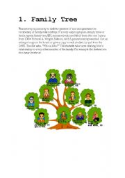 English Worksheet: The family tree