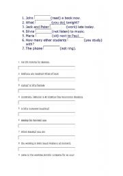 English Worksheet: Exercises