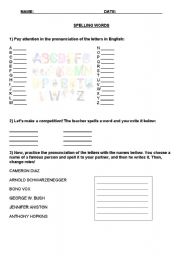 English worksheet: Spelling