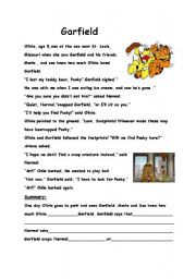 English Worksheet: garfield in the park...