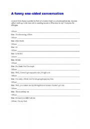 English Worksheet: a funny one-sided conversation