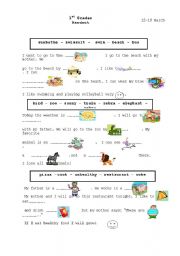 English Worksheet: summer words handout