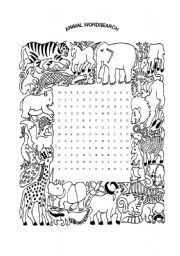 Animal Wordsearch (Worksheet #3)