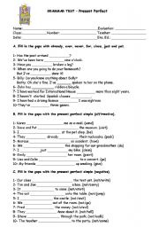 English Worksheet: Present perfect