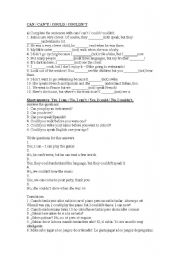 English Worksheet: CAN/ CANT / COULD /COULDNT