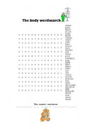 The body wordsearch