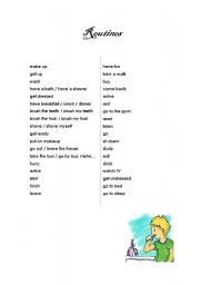 English worksheet: Routines