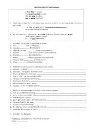 English Worksheet: Present Perfect (ever/ never)