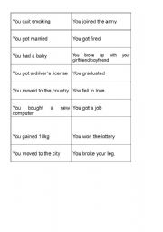 English Worksheet: Used to (pair game)