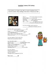 English Worksheet: let it be - song