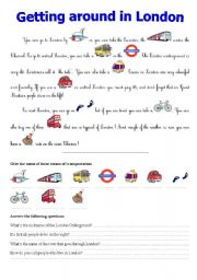 English Worksheet: Getting around in London