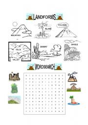 English Worksheet: Landforms