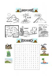 English Worksheet: Landforms