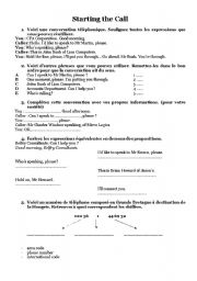 English Worksheet: Starting the call