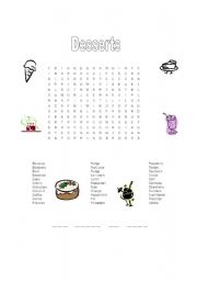 English Worksheet: Desserts