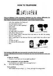 English Worksheet: How to telephone?