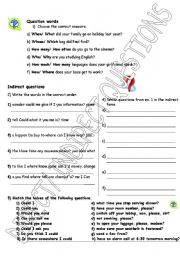 English Worksheet: indirect questions