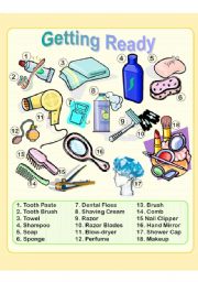 English Worksheet: Getting Ready - Picture Dictionary