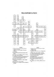 English worksheet: Transportation