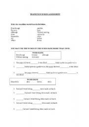 English worksheet: Transition Words Assessment