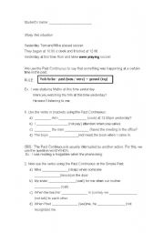 English Worksheet: Past Continuous