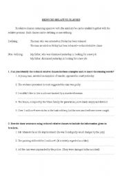 English Worksheet: Reduced relative clauses
