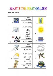 English Worksheet: Whats the weather like? part 1