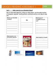 English worksheet: Infomation writing text 