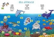 English Worksheet: sea animals