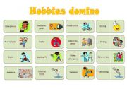 English Worksheet: hobbies domino