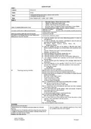 English Worksheet: 6Th Grades Lesson Plan 