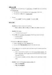 English worksheet: WHEN TO USE THE