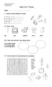 English Worksheet: reviewing vocabulary 