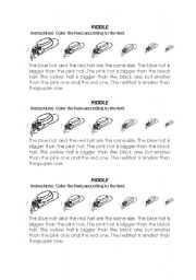 English worksheet: COMPARATIVES (RIDDLE)