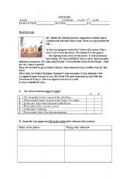 English Worksheet: Past simple test 