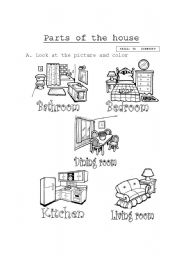 English Worksheet: Parts of the House