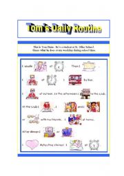 English Worksheet: Toms Routine